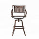Kaven Outdoor Barstool Chair, Swivel Copper Brown Metal Lattice Design