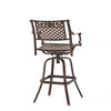 Kaven Outdoor Barstool Chair Swivel Copper Brown Metal Lattice Design BM324976