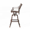 Kaven Outdoor Barstool Chair, Swivel Copper Brown Metal Lattice Design