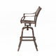 Kaven Outdoor Barstool Chair, Swivel Copper Brown Metal Lattice Design