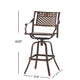 Kaven Outdoor Barstool Chair Swivel Copper Brown Metal Lattice Design BM324976