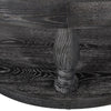 Sanya Ottoman Table Tufted Dark Gray Fabric Black Wood Round 40’’ BM324981