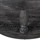 Sanya Ottoman Table Tufted Dark Gray Fabric Black Wood Round 40’’ BM324981