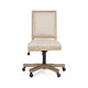 Swivel Rolling Office Chair Beige Fabric Weathered Light Brown Wood BM324983