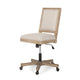 Swivel Rolling Office Chair Beige Fabric Weathered Light Brown Wood BM324983