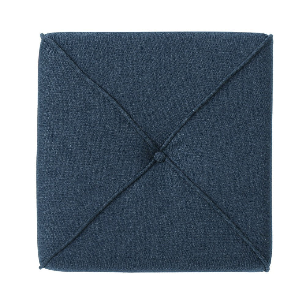 Liasa Ottoman Navy Blue Fabric Cube Shaped Plush Cushion 17’’ Tall BM324987