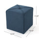 Liasa Ottoman Navy Blue Fabric Cube Shaped Plush Cushion 17’’ Tall BM324987