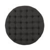 Romani Rolling Ottoman Tufted Black Fabric Nailhead Trim 35’’ Round BM324988