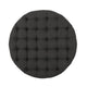 Romani Rolling Ottoman Tufted Black Fabric Nailhead Trim 35’’ Round BM324988