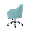 Heza Rolling Swivel Office Chair, Light Blue Fabric, Chrome Metal