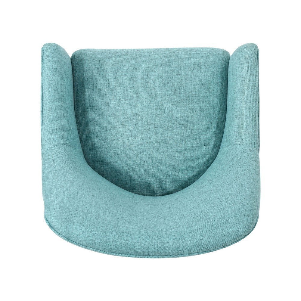 Heza Rolling Swivel Office Chair, Light Blue Fabric, Chrome Metal