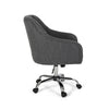 Nysa Swivel Rolling Office Chair Tufted Dark Gray Fabric Chrome BM324995