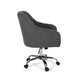 Nysa Swivel Rolling Office Chair Tufted Dark Gray Fabric Chrome BM324995