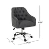 Nysa Swivel Rolling Office Chair Tufted Dark Gray Fabric Chrome BM324995