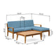 Creta 5pc Outdoor Sectional Sofa and Slatted Coffee Table Light Blue BM324996