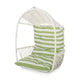 Ory Outdoor Hanging Chair, Cocoon Shape Abstract Design, White Rattan