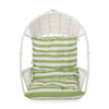 Ory Outdoor Hanging Chair Cocoon Shape Abstract Design White Rattan BM324998