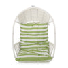 Ory Outdoor Hanging Chair, Cocoon Shape Abstract Design, White Rattan