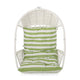 Ory Outdoor Hanging Chair, Cocoon Shape Abstract Design, White Rattan