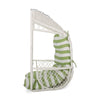 Ory Outdoor Hanging Chair Cocoon Shape Abstract Design White Rattan BM324998
