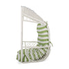 Ory Outdoor Hanging Chair, Cocoon Shape Abstract Design, White Rattan
