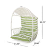 Ory Outdoor Hanging Chair, Cocoon Shape Abstract Design, White Rattan
