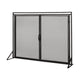 Fireplace Screen, 2 Doors, Open Diamond Mesh Design, Matte Black Iron