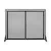 Fireplace Screen 2 Doors Open Diamond Mesh Design Matte Black Iron BM324999