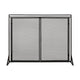 Fireplace Screen 2 Doors Open Diamond Mesh Design Matte Black Iron BM324999