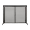 Fireplace Screen, 2 Doors, Open Diamond Mesh Design, Matte Black Iron