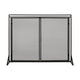 Fireplace Screen, 2 Doors, Open Diamond Mesh Design, Matte Black Iron