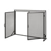 Fireplace Screen 2 Doors Open Diamond Mesh Design Matte Black Iron BM324999