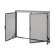 Fireplace Screen 2 Doors Open Diamond Mesh Design Matte Black Iron BM324999