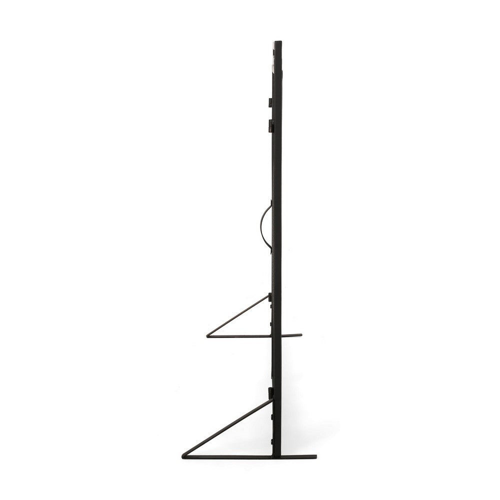 Fireplace Screen, 2 Doors, Open Diamond Mesh Design, Matte Black Iron