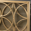 Gold Fireplace Screen Single Panel Overlapping Circle Design 41x31 BM325000