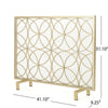 Gold Fireplace Screen Single Panel Overlapping Circle Design 41x31 BM325000