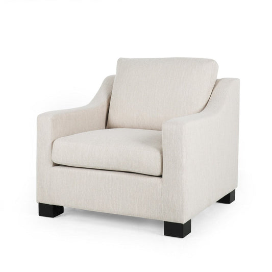 Accent Armchair, White, Immaculate Texture Design, White Microfiber