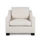 Accent Armchair White Immaculate Texture Design White Microfiber BM325001