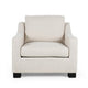 Accent Armchair, White, Immaculate Texture Design, White Microfiber