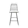 Outdoor Counter Stool Chair Set of 2 Black Iron Frame Construction BM325003