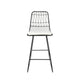Outdoor Counter Stool Chair Set of 2 Black Iron Frame Construction BM325003