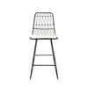 Outdoor Counter Stool Chair Set of 2, Black Iron Frame Construction