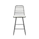 Outdoor Counter Stool Chair Set of 2, Black Iron Frame Construction