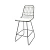 Outdoor Counter Stool Chair Set of 2 Black Iron Frame Construction BM325003
