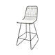Outdoor Counter Stool Chair Set of 2 Black Iron Frame Construction BM325003