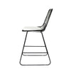 Outdoor Counter Stool Chair Set of 2, Black Iron Frame Construction