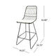 Outdoor Counter Stool Chair Set of 2 Black Iron Frame Construction BM325003