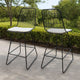 Outdoor Counter Stool Chair Set of 2, Black Iron Frame Construction