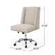 Swivel Office Chair Casters Beige Fabric with Nailhead Trim Chrome BM325006