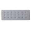 Gisa Ottoman Bench Light Gray Fabric Tufted Seat Brown Wood 44’’ BM325007